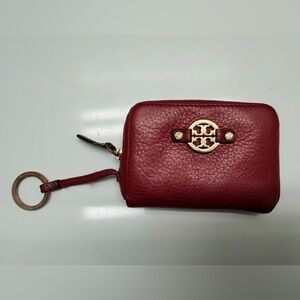 Tory Burch Zip Keychain Coin Wallet Red